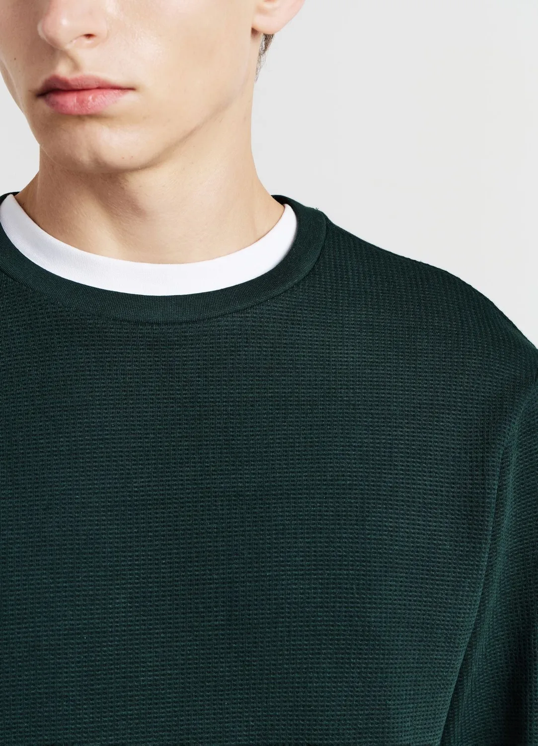 Calliope sweat homme col rond tissu travaillé manches longues