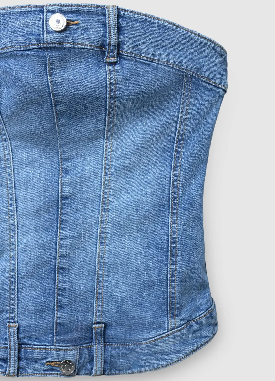 Calliope Top denim zip bandeau femme XS denim