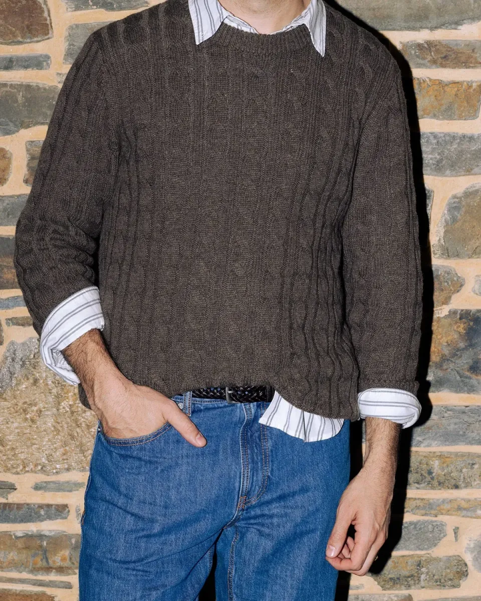 Sportscraft Cable Knit Sweater pull taille M laine torsades