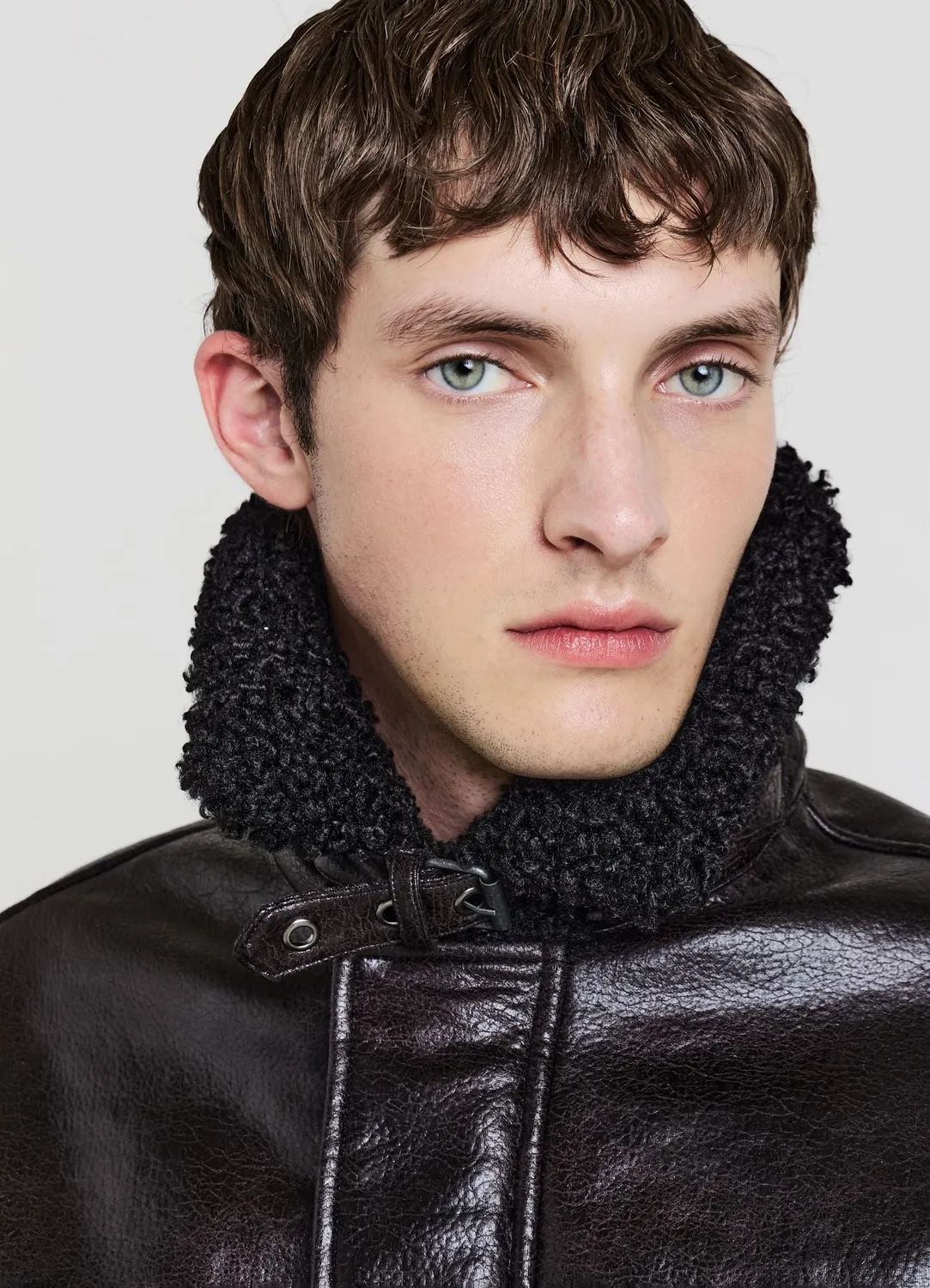 Calliope Blouson Aviateur Homme Similicuir Effet Mouton