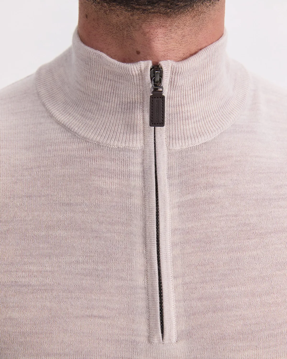 Sportscraft Merino pull col zippé laine homme quart zip