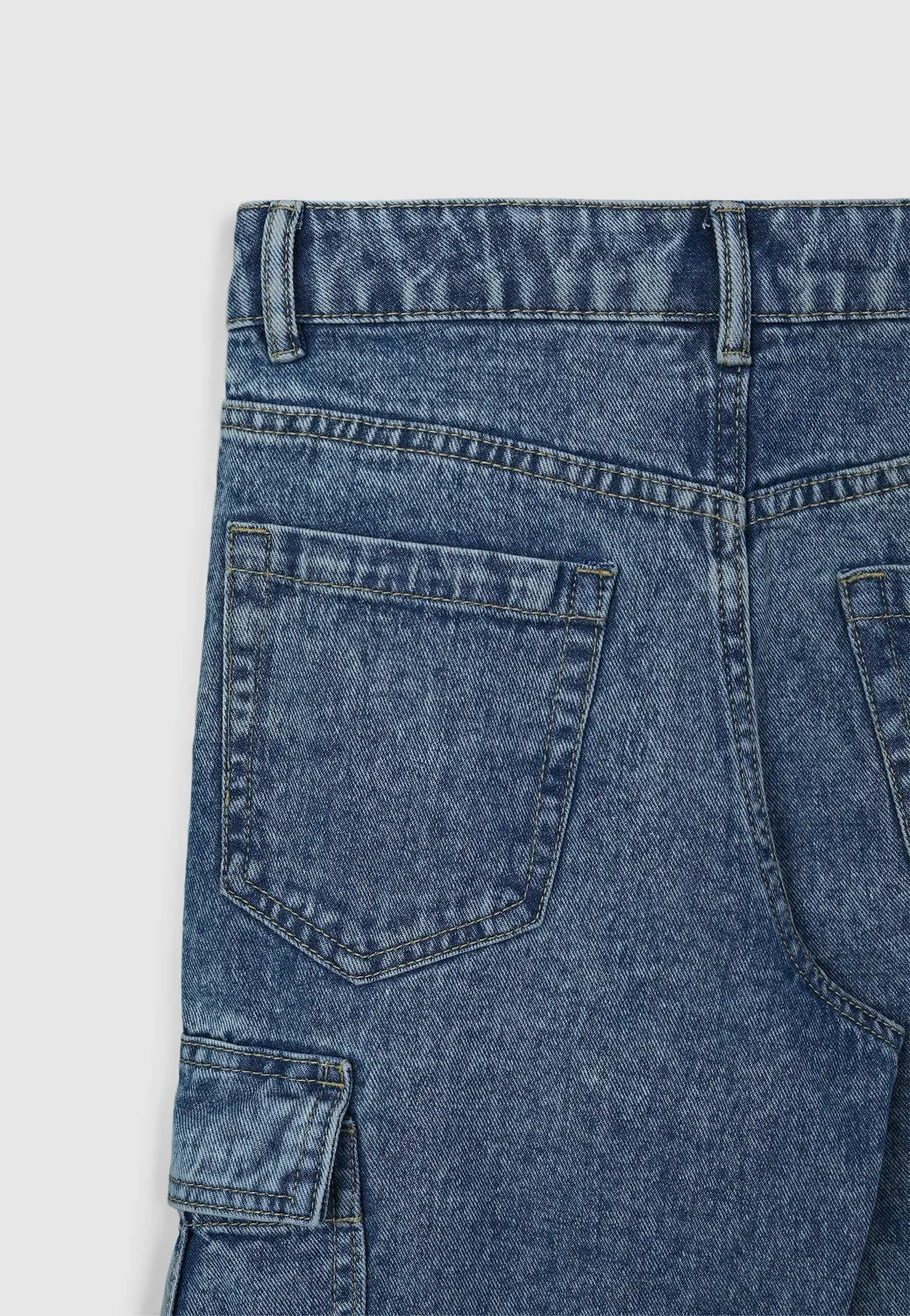 Calliope Jean loose cargo garçon bouton zip