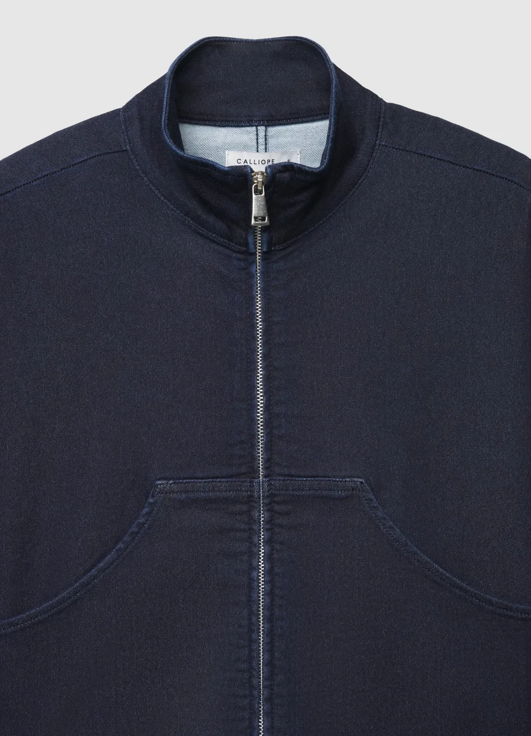 Calliope sweat zippé femme col montant effet denim