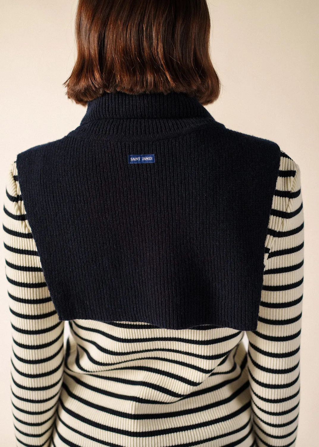 Saint James col écharpe laine navy