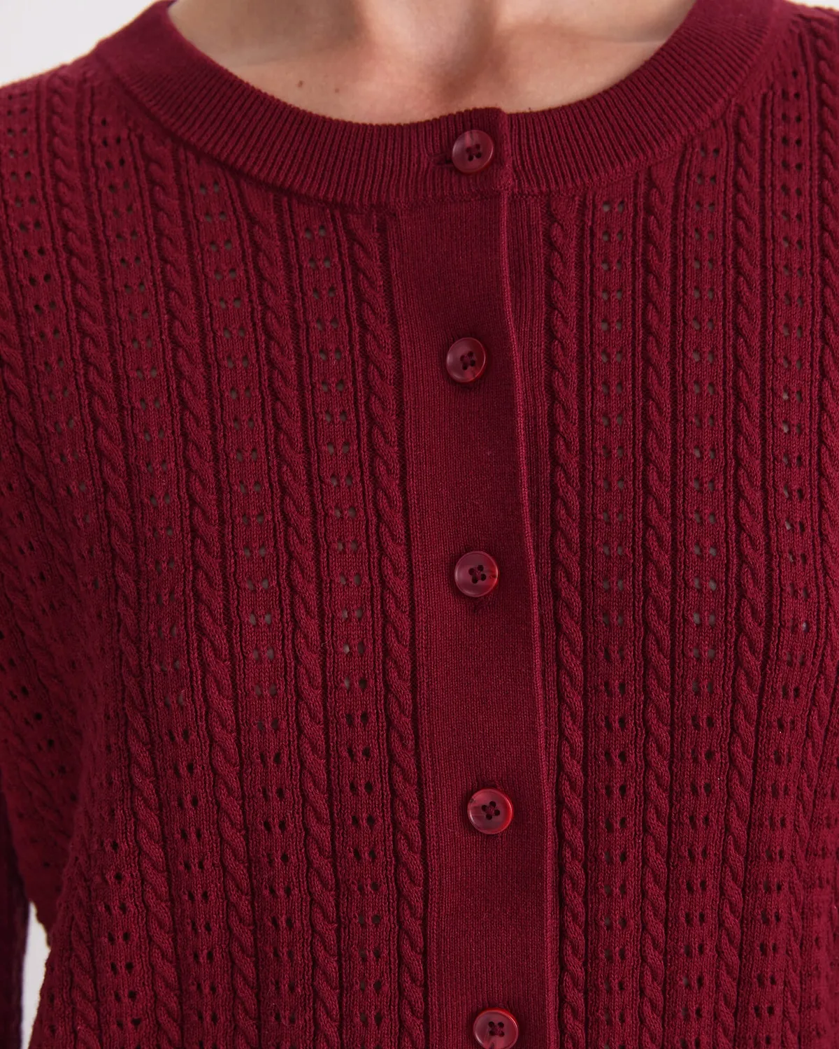 Sportscraft Elka cardigan coton pointelle ajouré