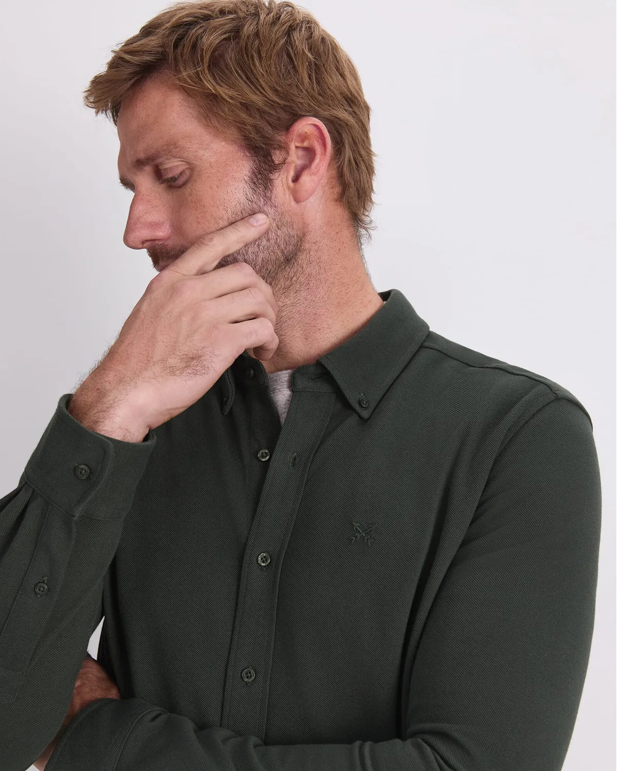 Sportscraft Pique chemise coton homme manches longues