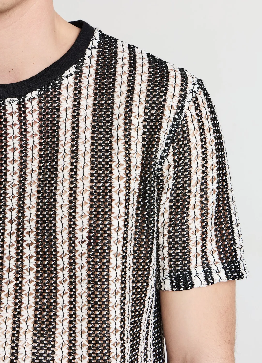 Calliope t-shirt crochet rayé homme