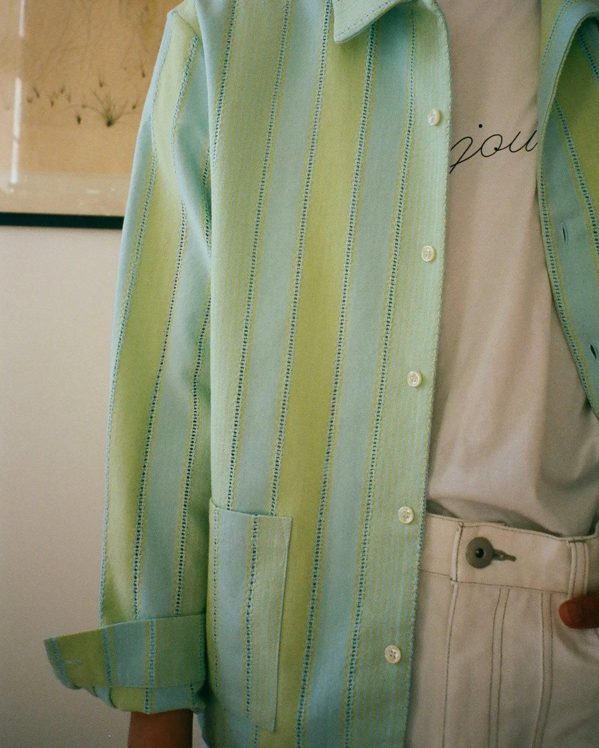 Erevan Capon Rayures Mint surchemise légère