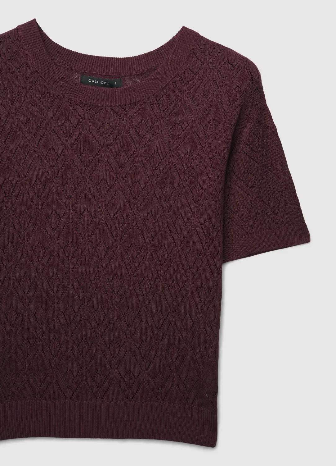 Calliope t-shirt ajouré femme col rond manches courtes