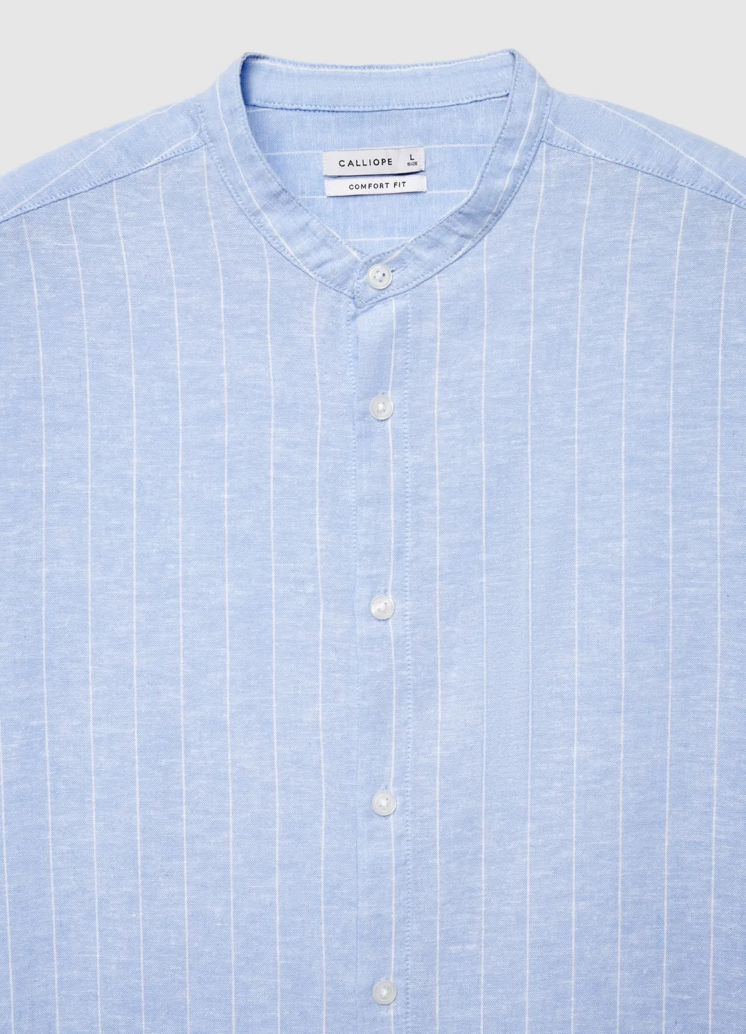 Calliope chemise rayée homme col coréen confort