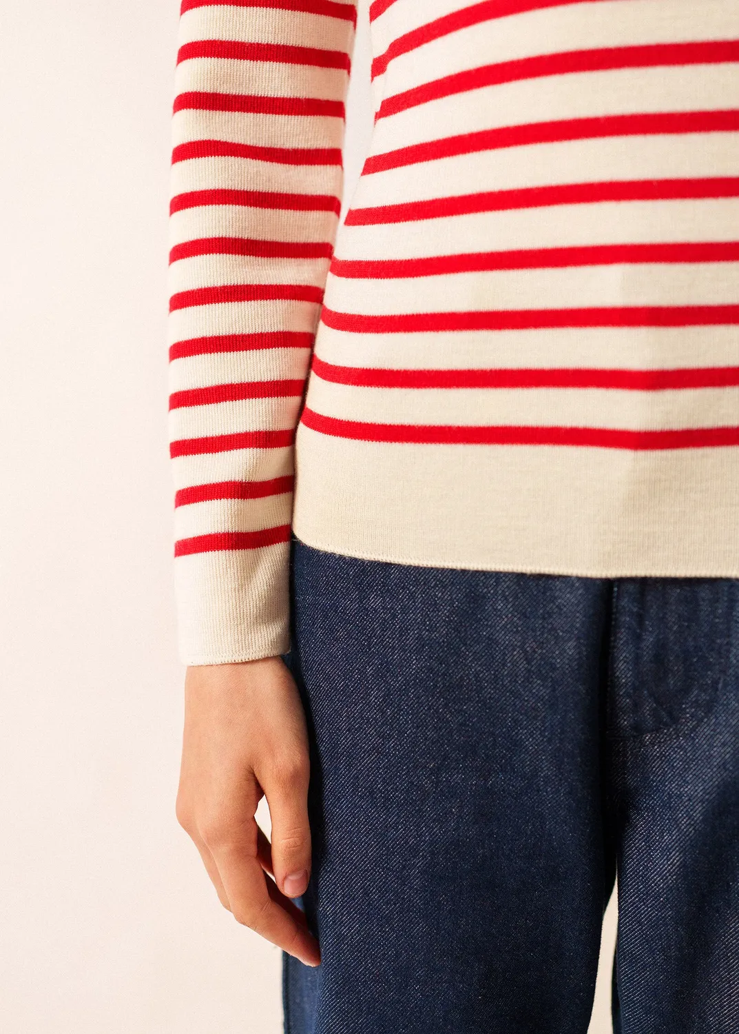 Saint James Marée pull marin rayé écume tulipe