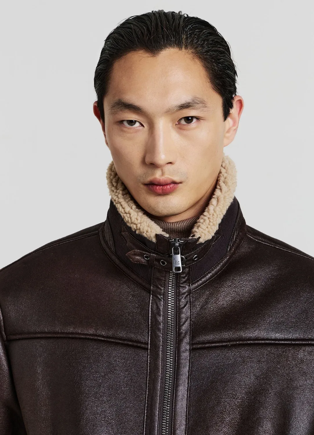 Calliope blouson effet mouton col haut homme
