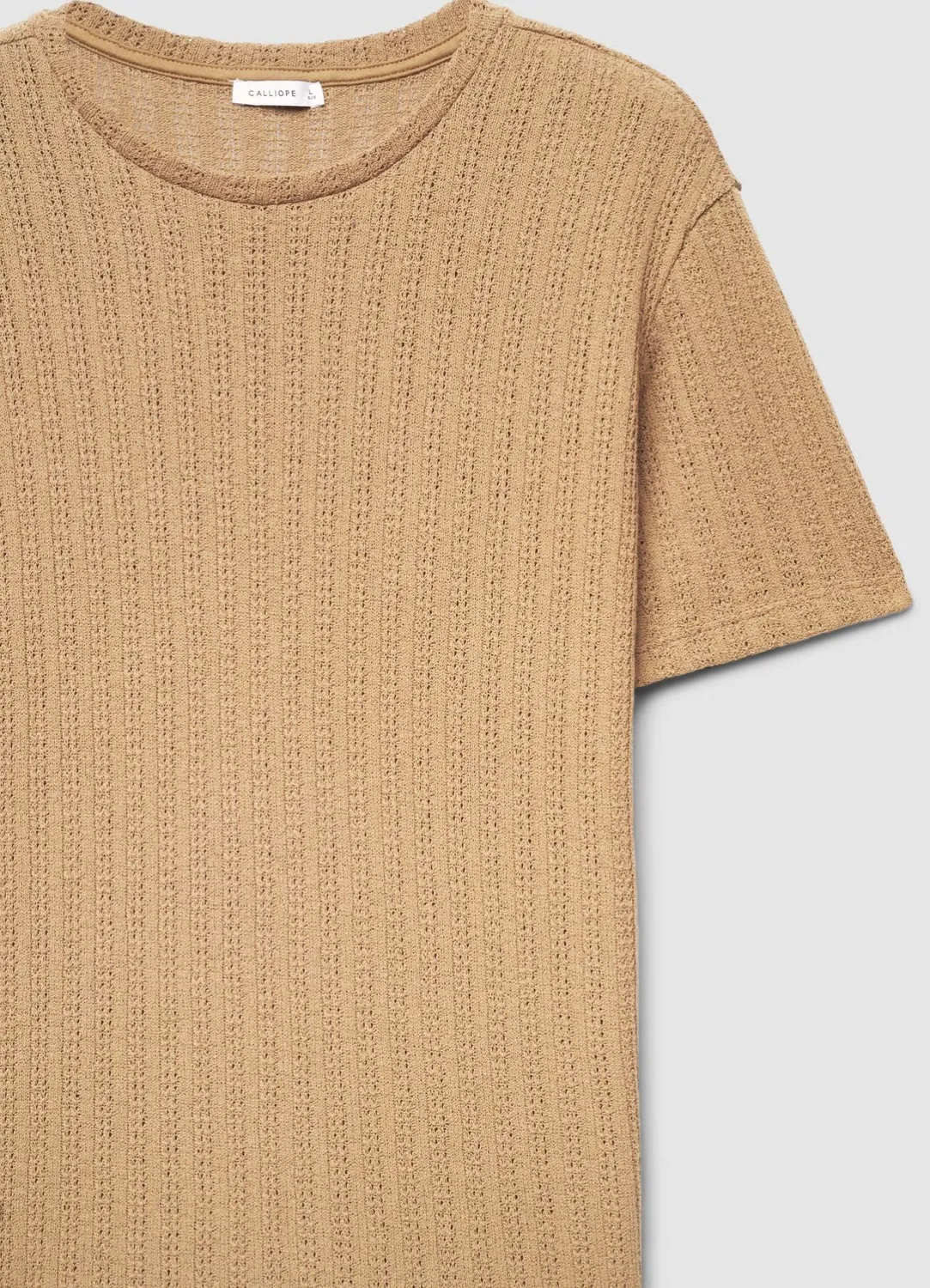 Calliope t-shirt maille ajourée homme col rond