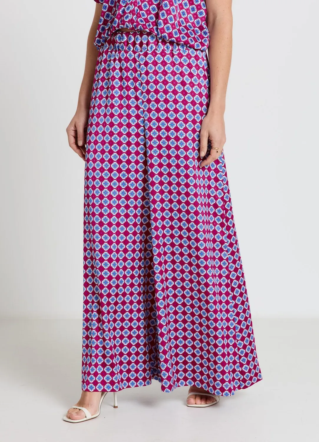 Calliope jupe-pantalon satinée femme à motifs