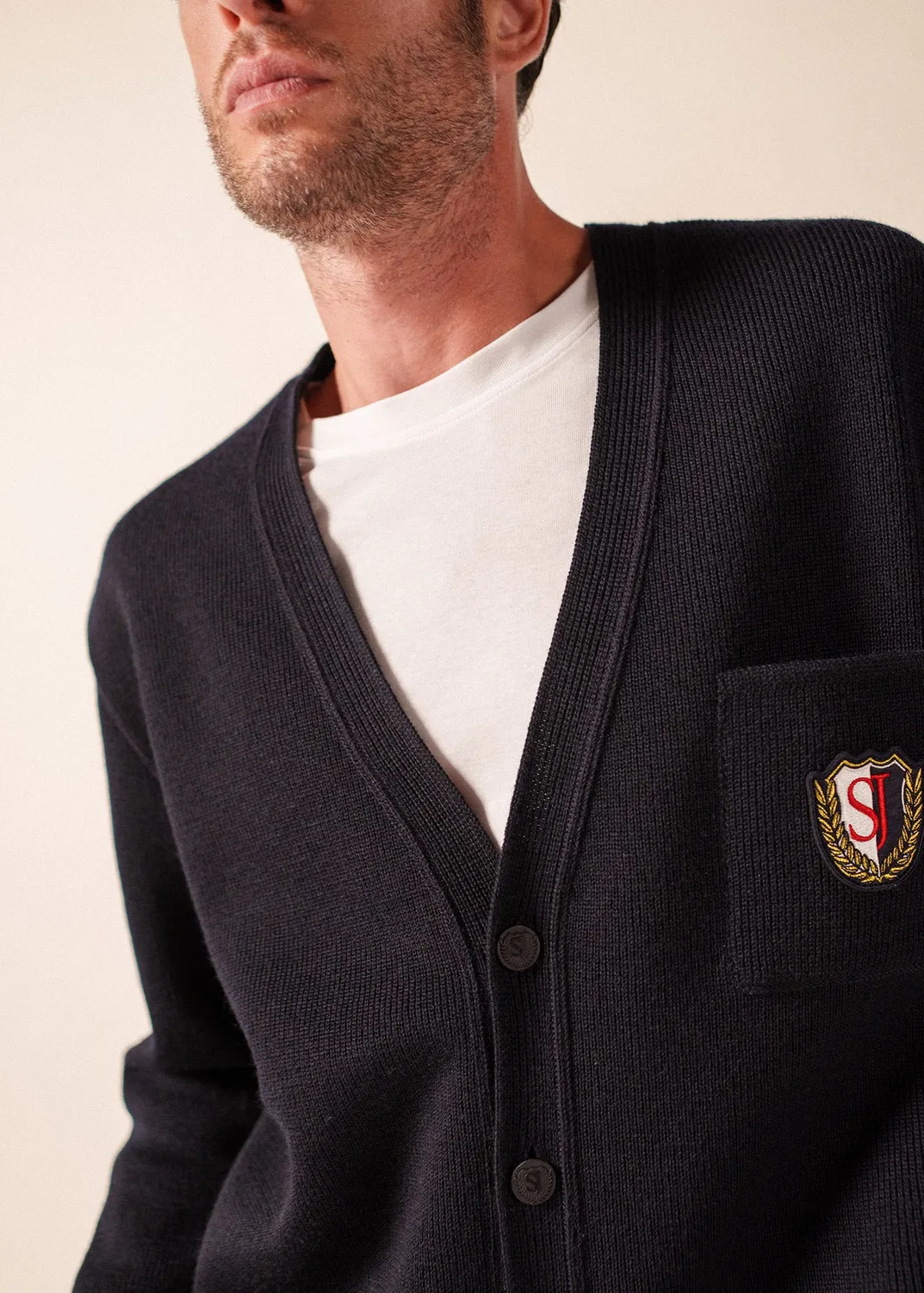 Saint James Yachting Réédit gilet navy laine unisexe