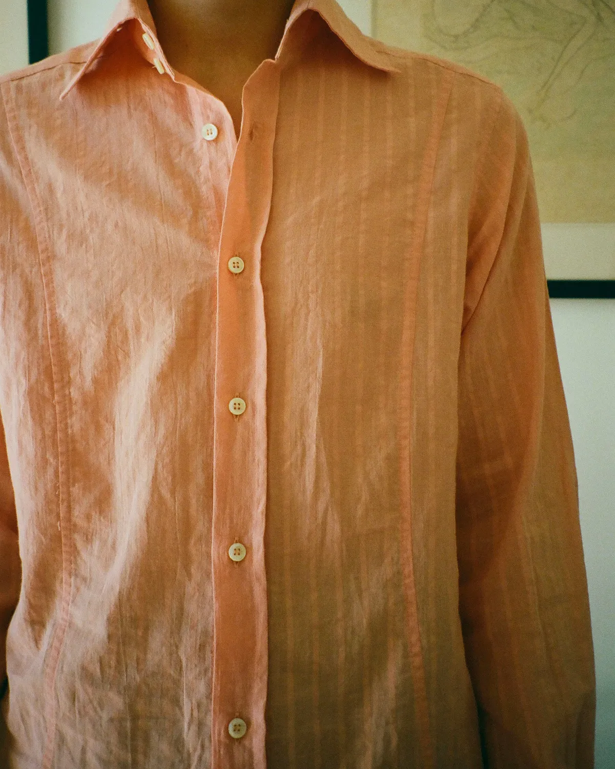 EREVAN Will chemise rayures orange col italien