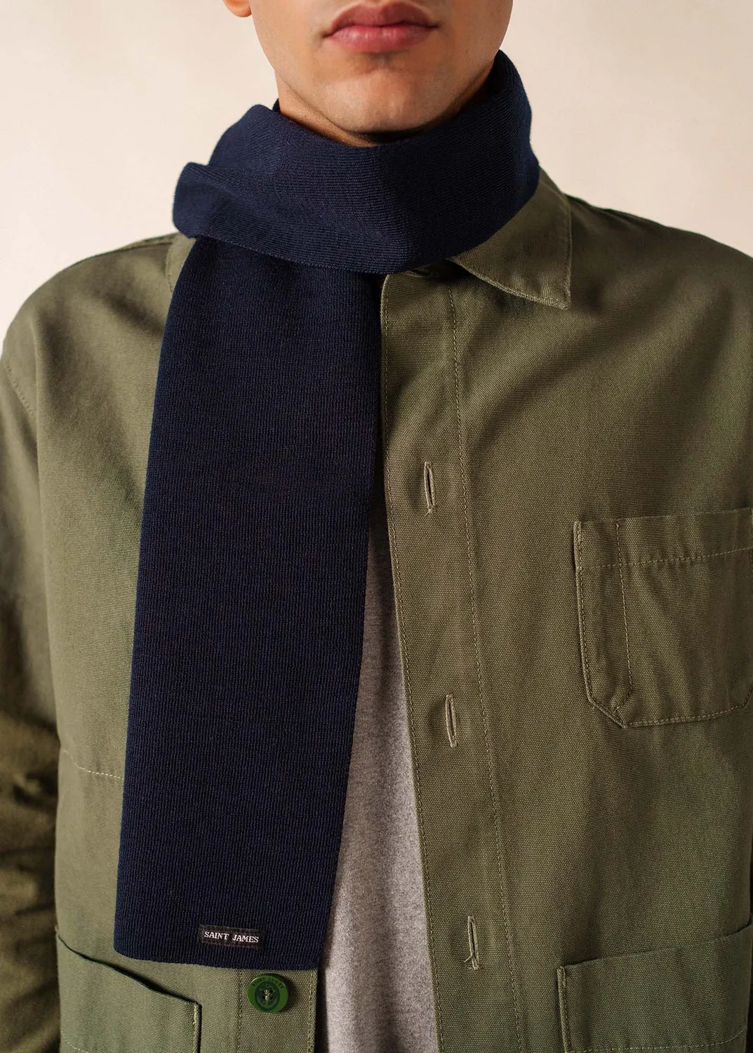 Saint James Scarf écharpe marine 100% laine adulte