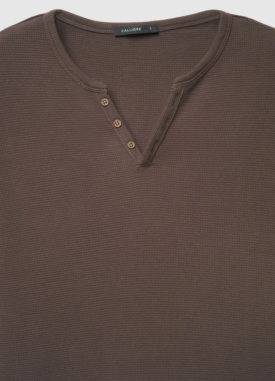 Calliope t-shirt waffle col serafino homme manches longues