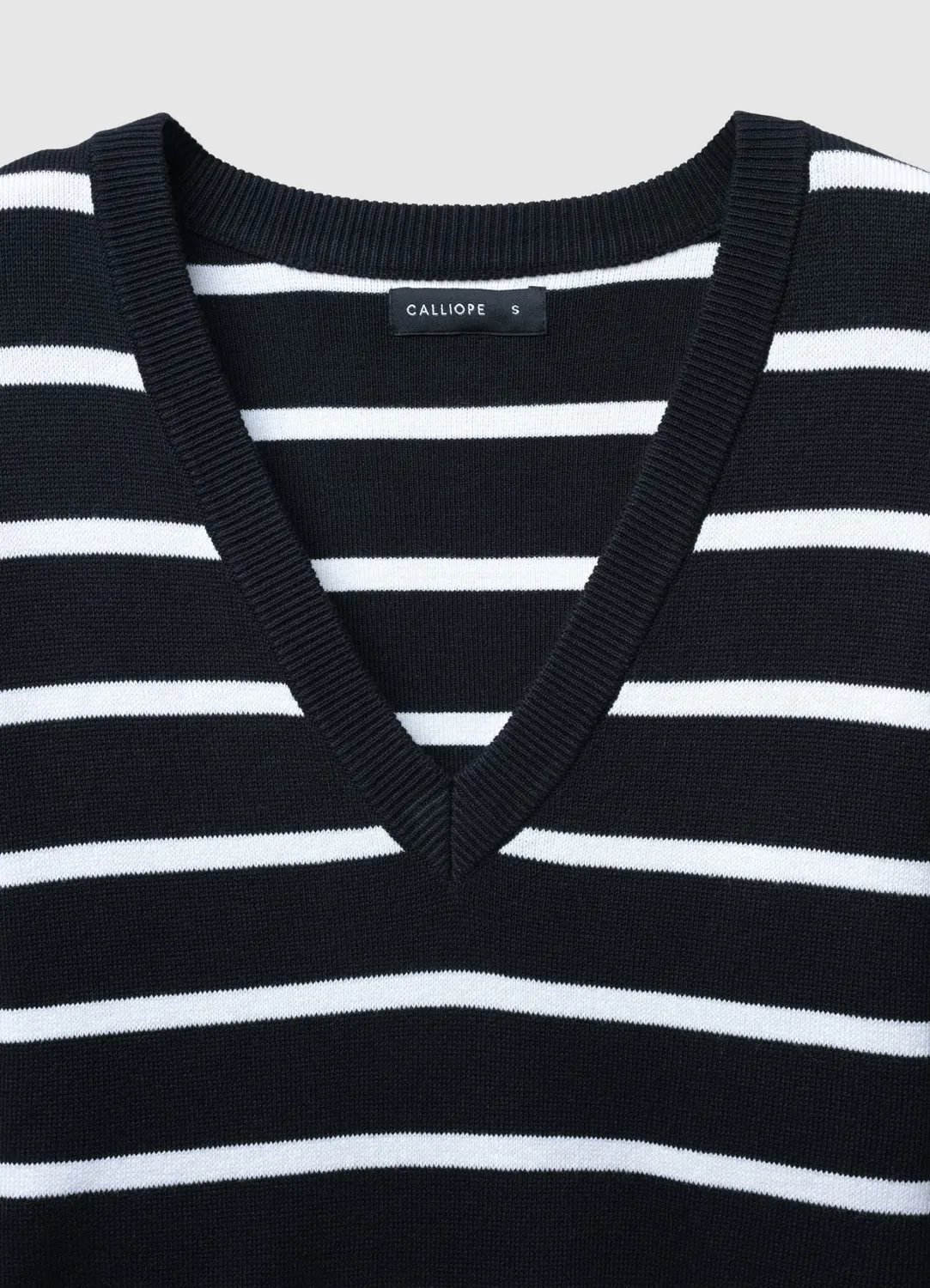 Calliope pull col V rayé femme manches longues