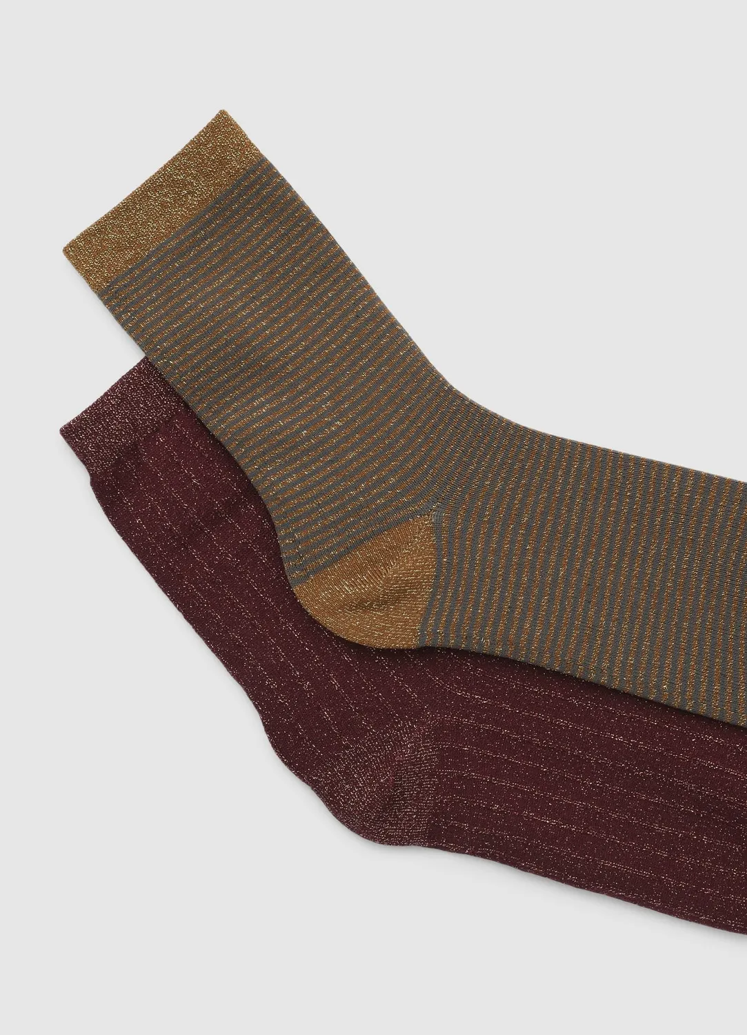 Calliope lot 2 chaussettes femme rayées brillantes
