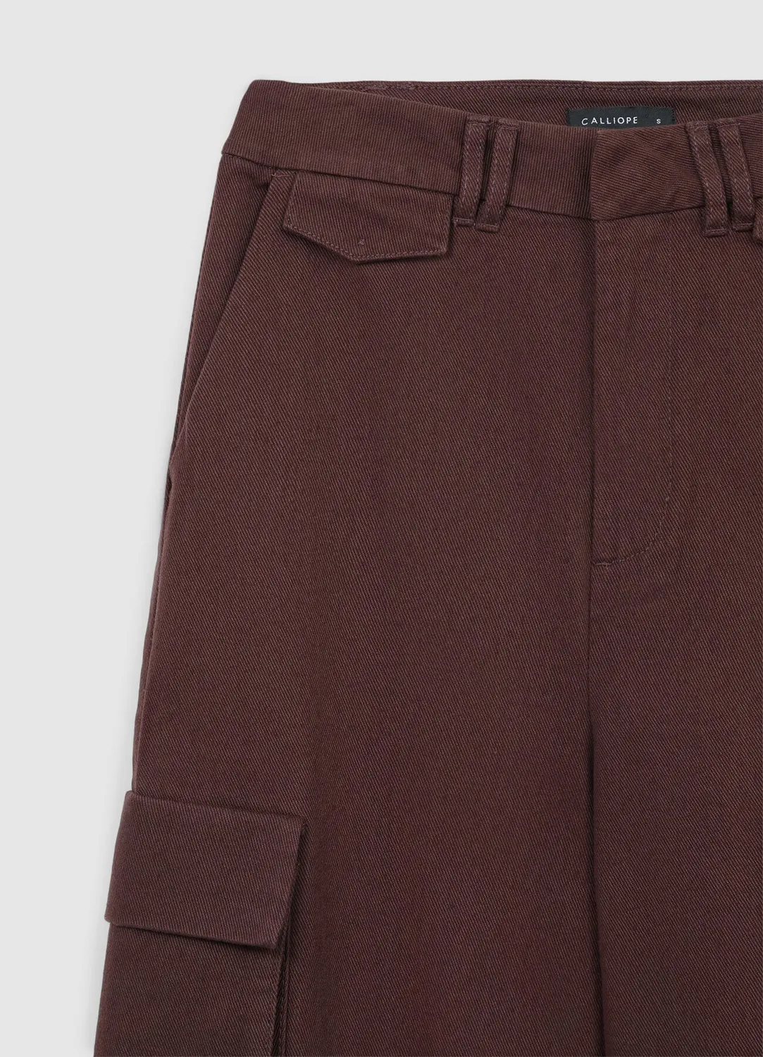 Calliope pantalon cargo coton femme à revers