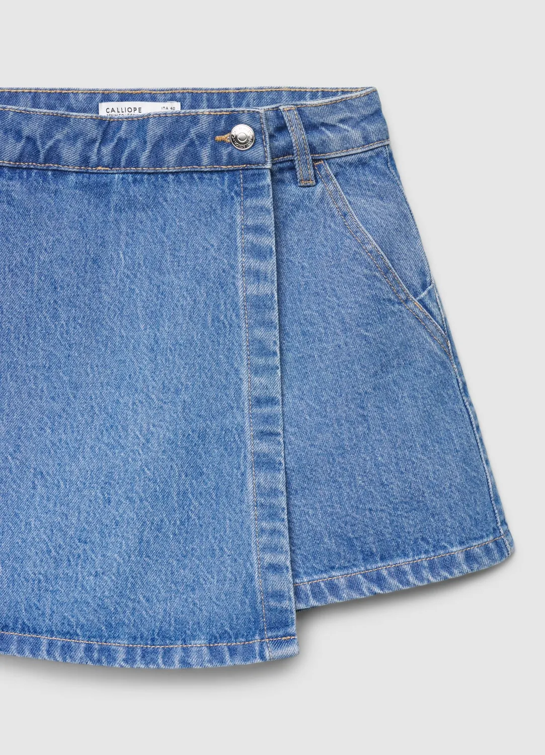 Calliope Jupe-Short Denim Femme Poches Bouton