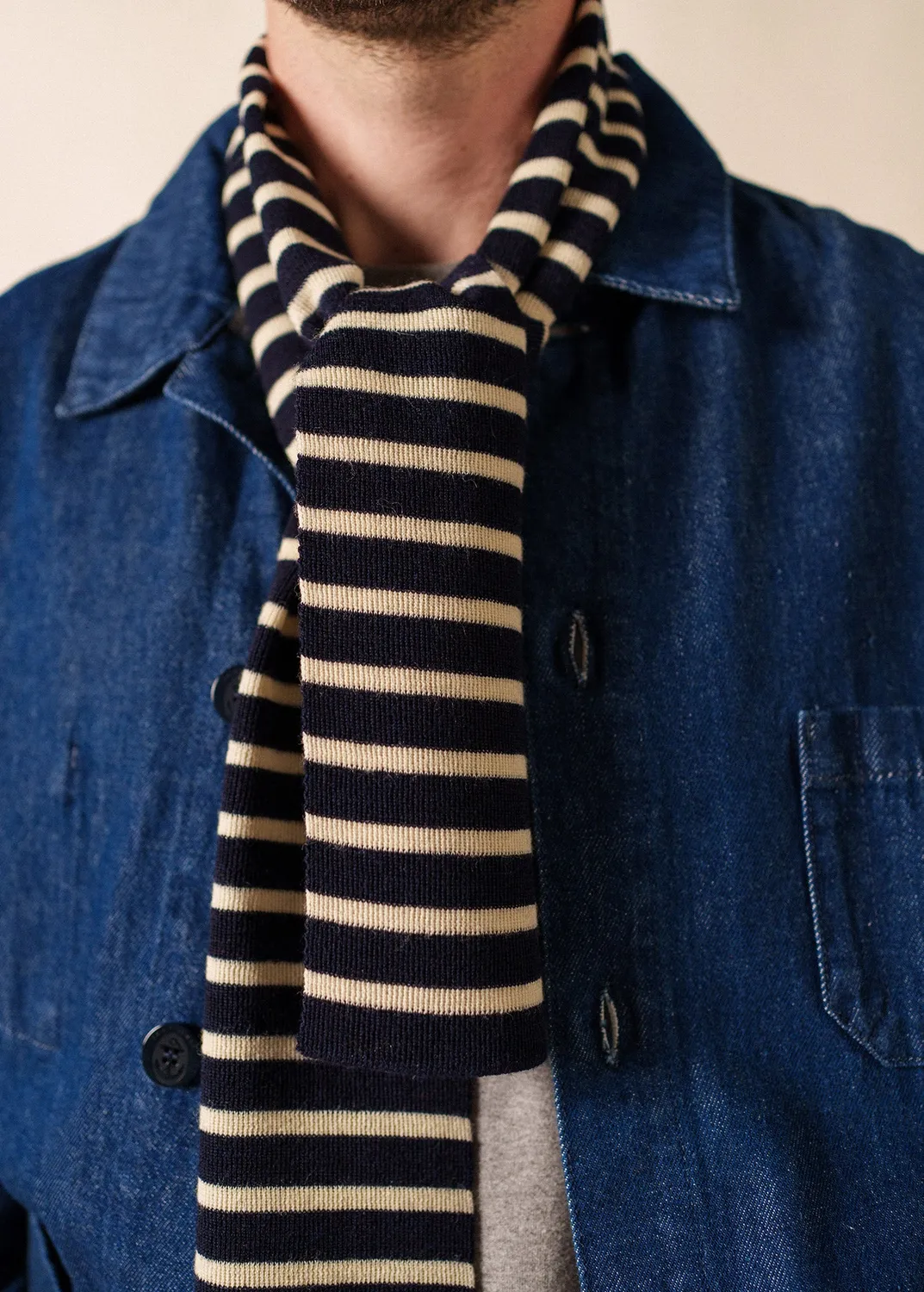 Saint James Scarf écharpe Marine/Écru laine adulte