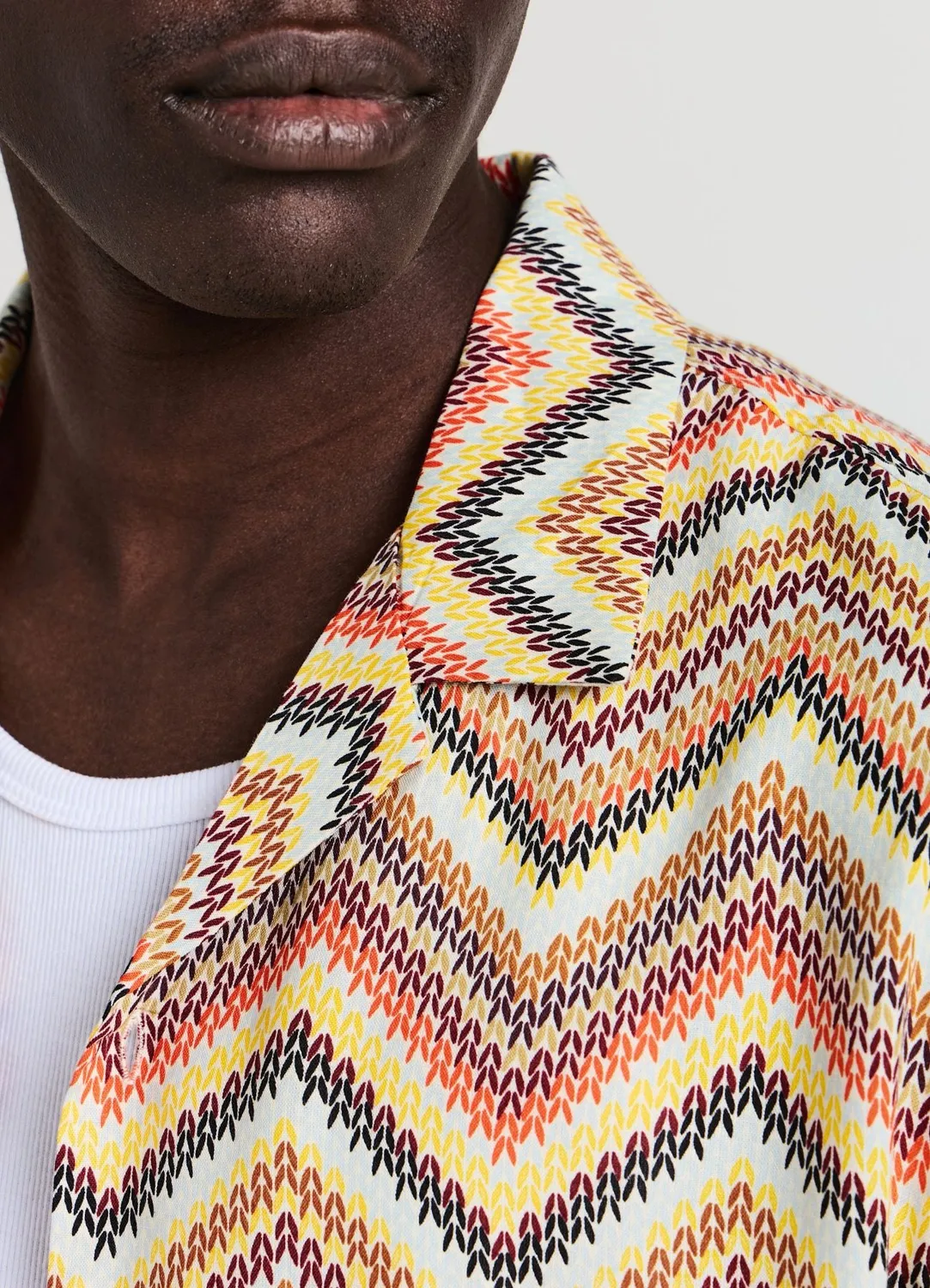 Calliope chemise bowling homme zigzag manches courtes