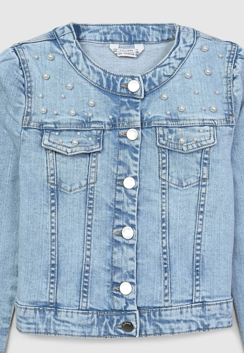 Calliope Veste jean fille denim perles