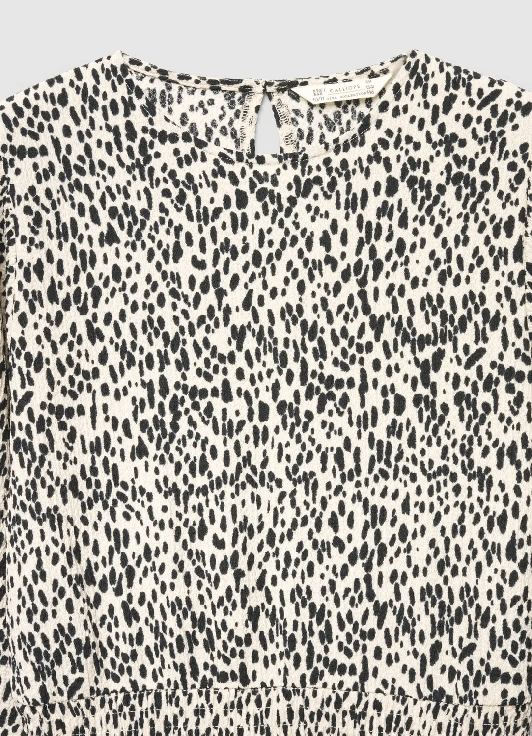 Calliope Robe Fille Volants Imprimé Animal Manches Longues