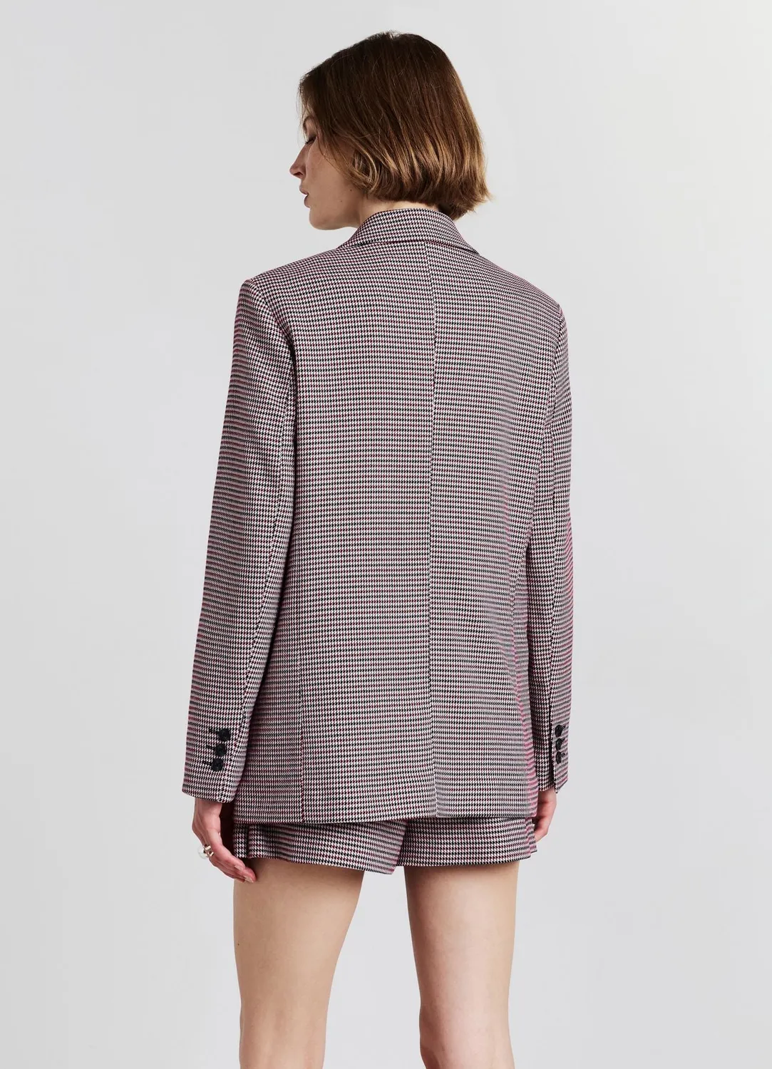 Calliope blazer pied-de-poule femme monobouton