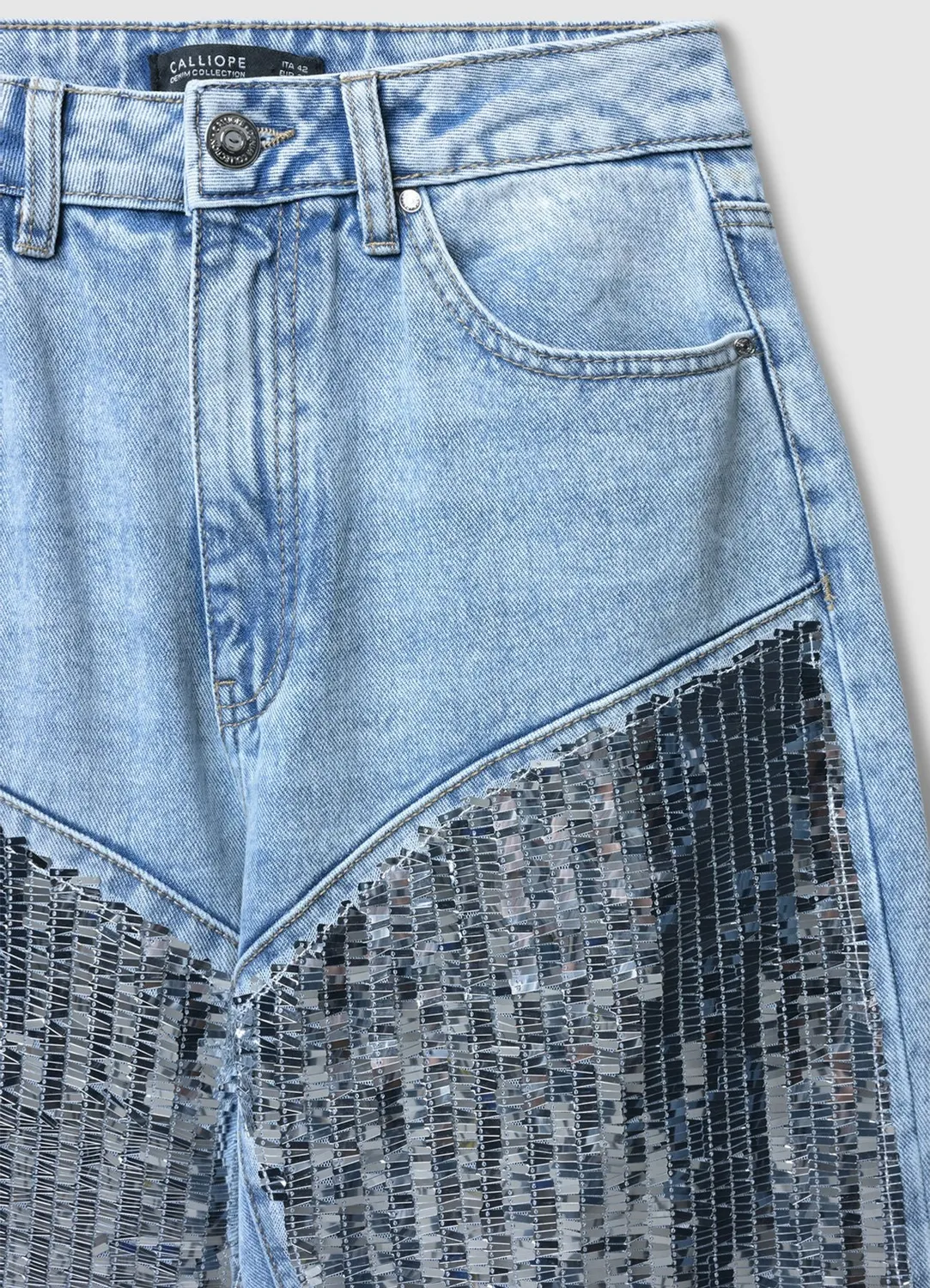 Calliope Jean Paillettes Femme 5 Poches Coupe Regular