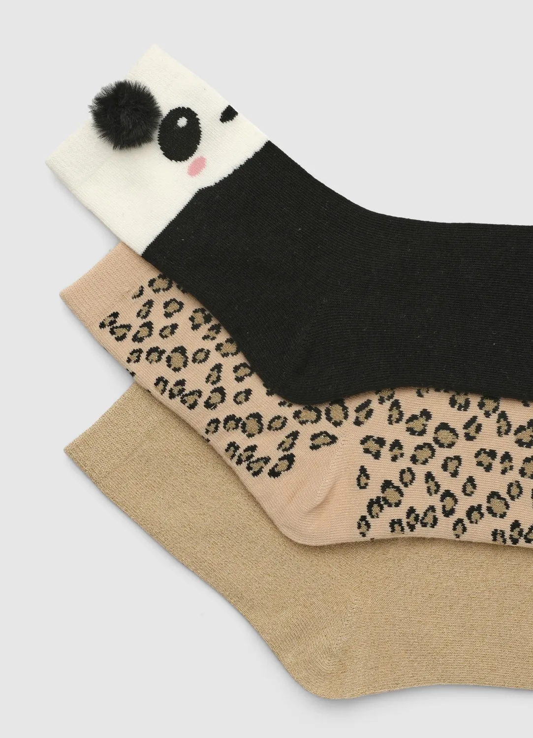 Calliope Pack 3 chaussettes fille panda animalier