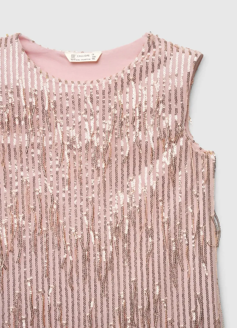 Calliope robe fille paillettes et franges fête