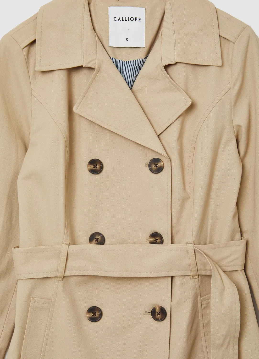 Calliope Trench Tinta Unita trench femme coton