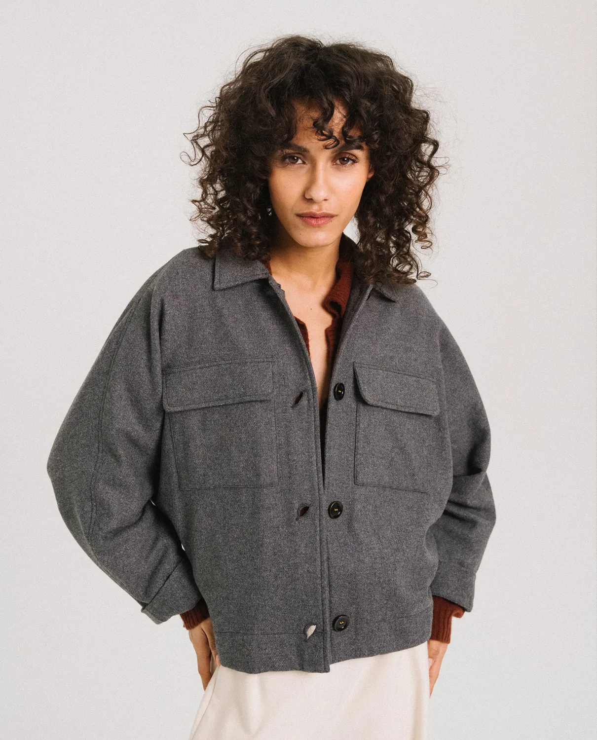 TINSELS FRED FLANELLE veste courte laine