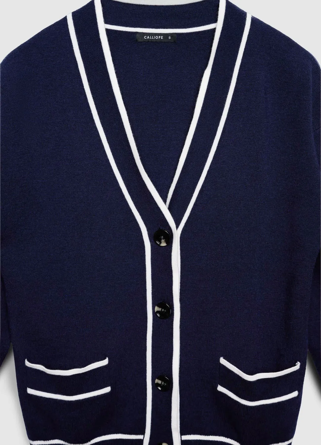Calliope cardigan col V contrasté femme à boutons