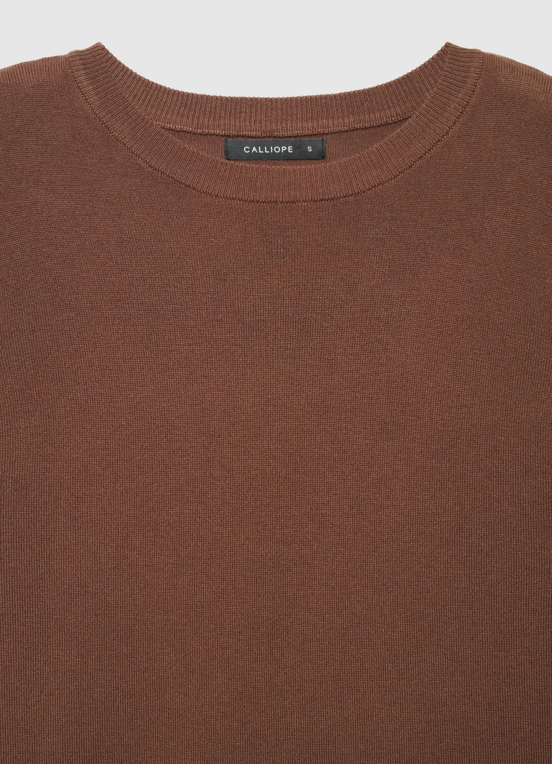 Calliope pull col rond uni femme manches longues