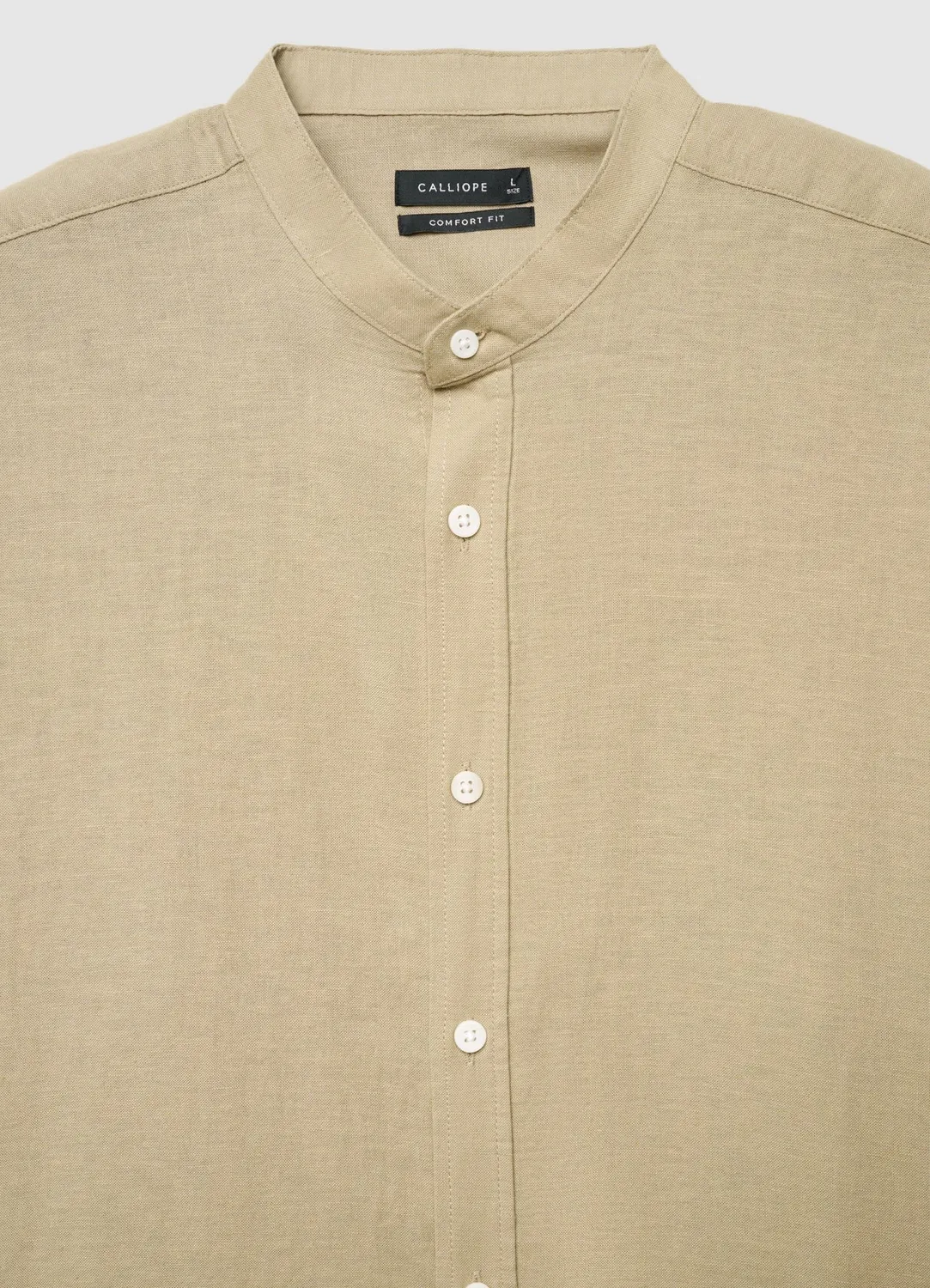 Calliope chemise lin col coréen homme manches longues
