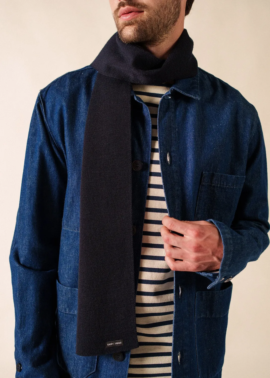 Saint James Scarf écharpe laine navy adulte