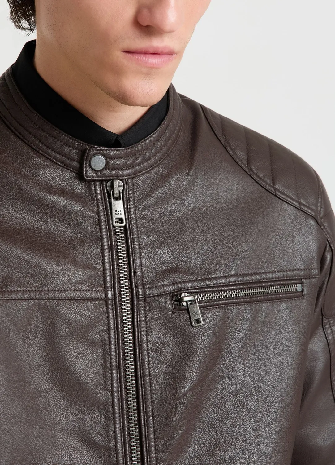 Calliope blouson biker homme simili cuir col coréen