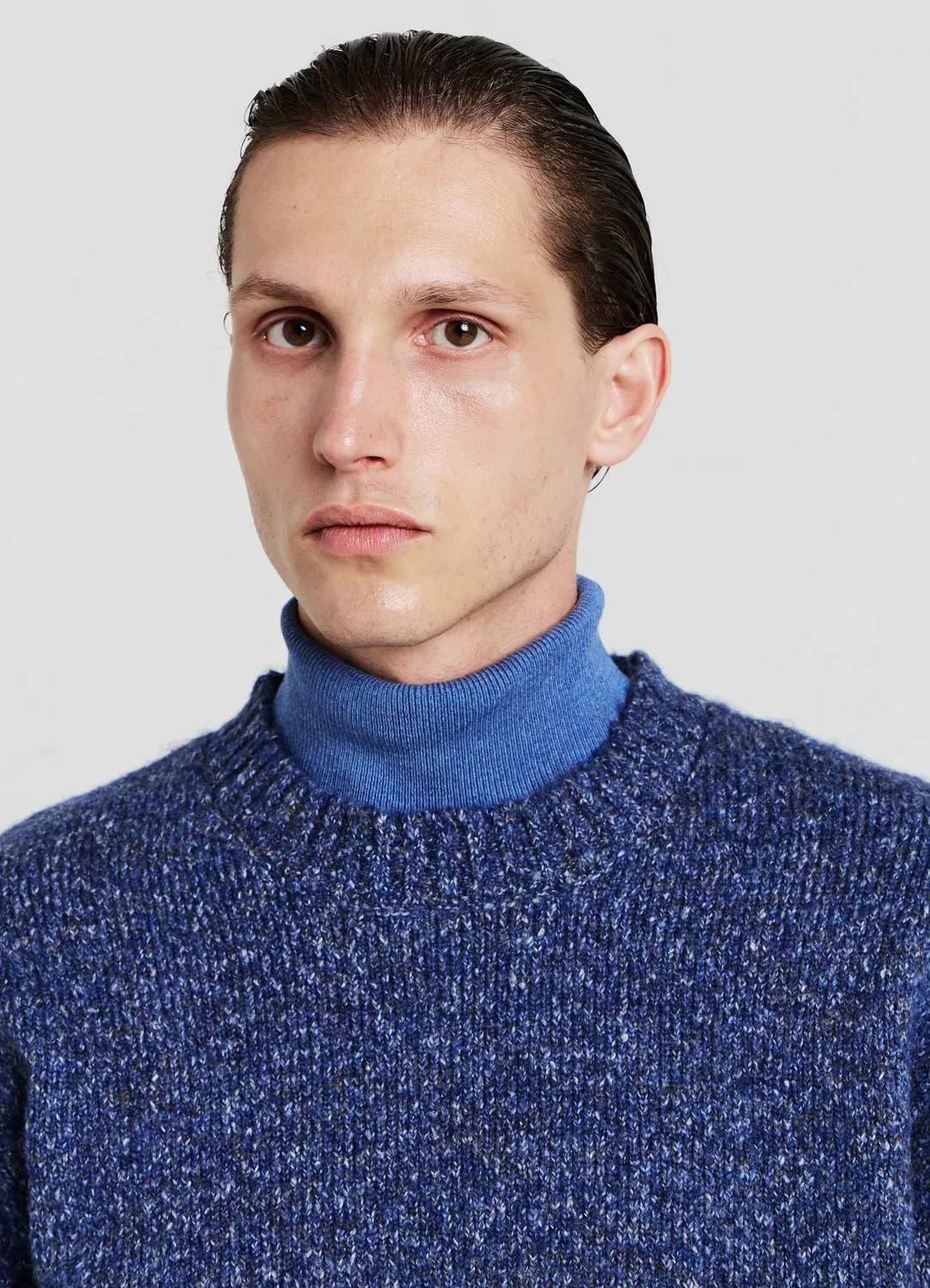 Calliope pull col rond homme uni manches longues