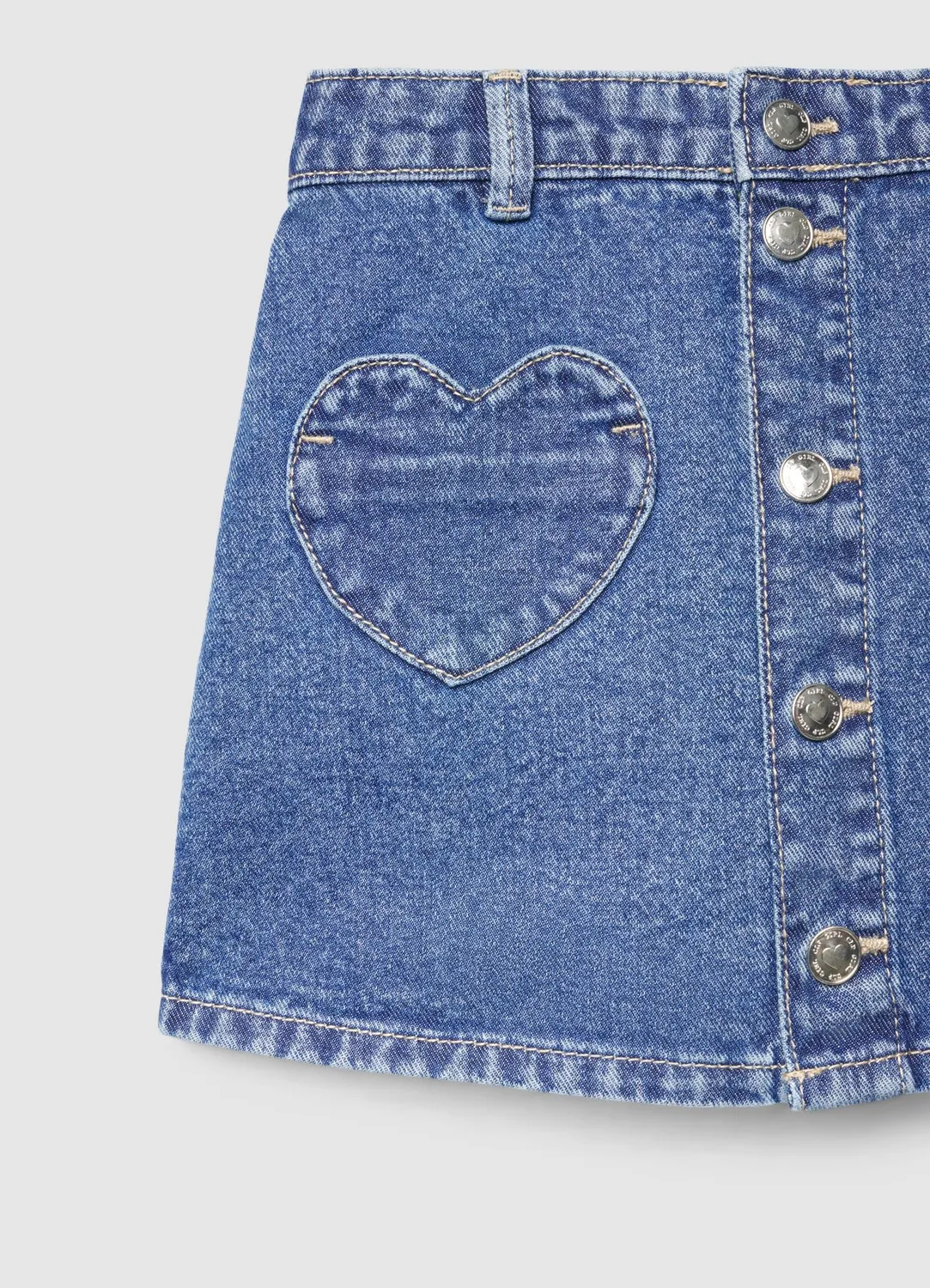 Calliope jupe mini denim fille 6-7 ans poches cœur