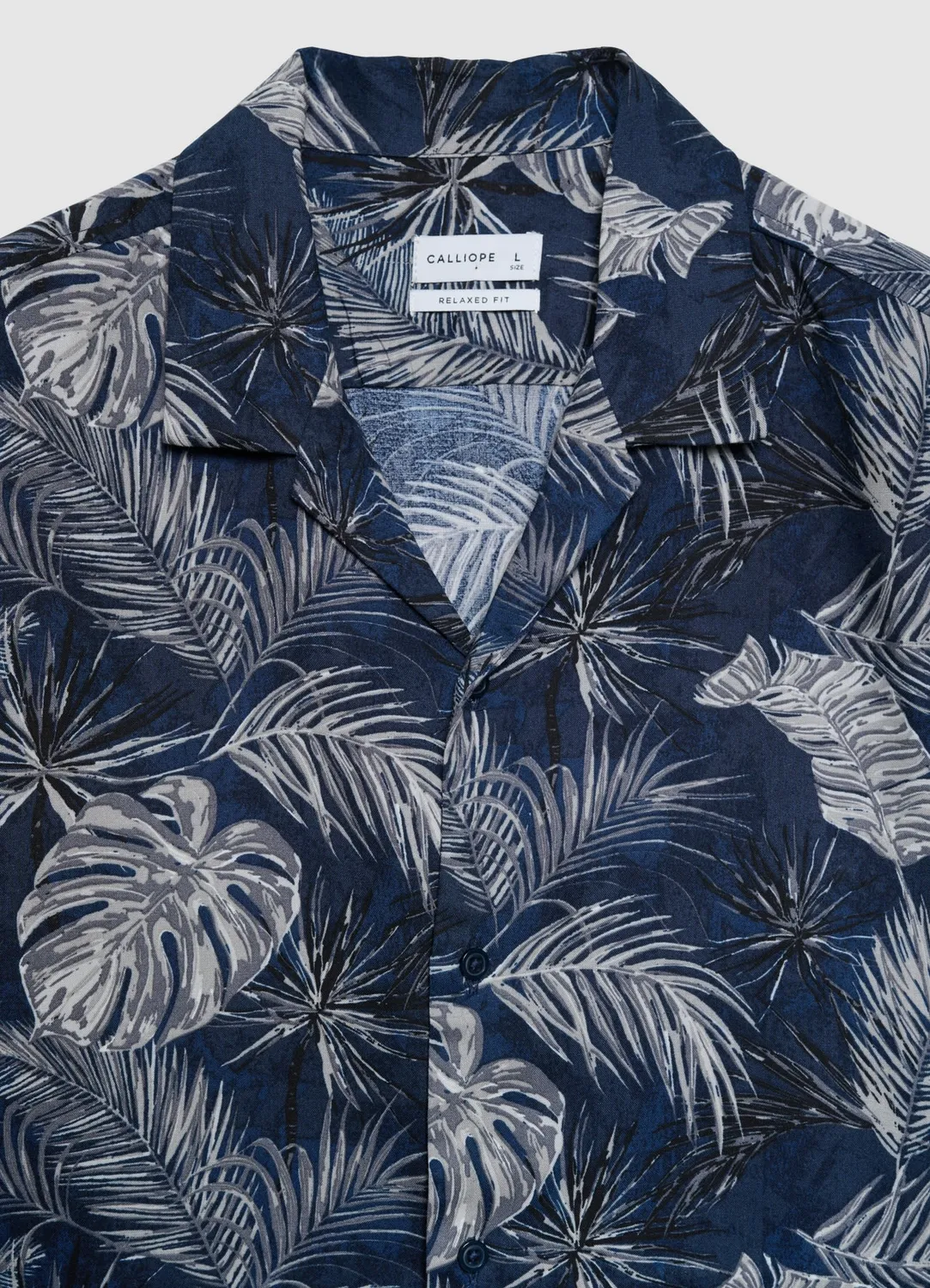 Calliope Chemise bowling homme feuilles manches courtes