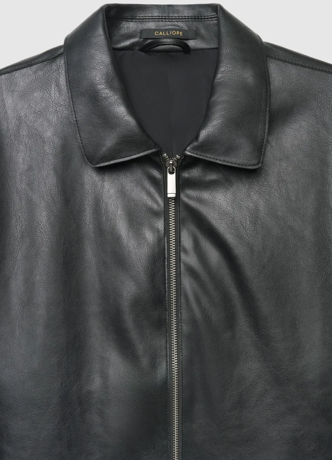 Calliope veste simili cuir homme zip col chemise