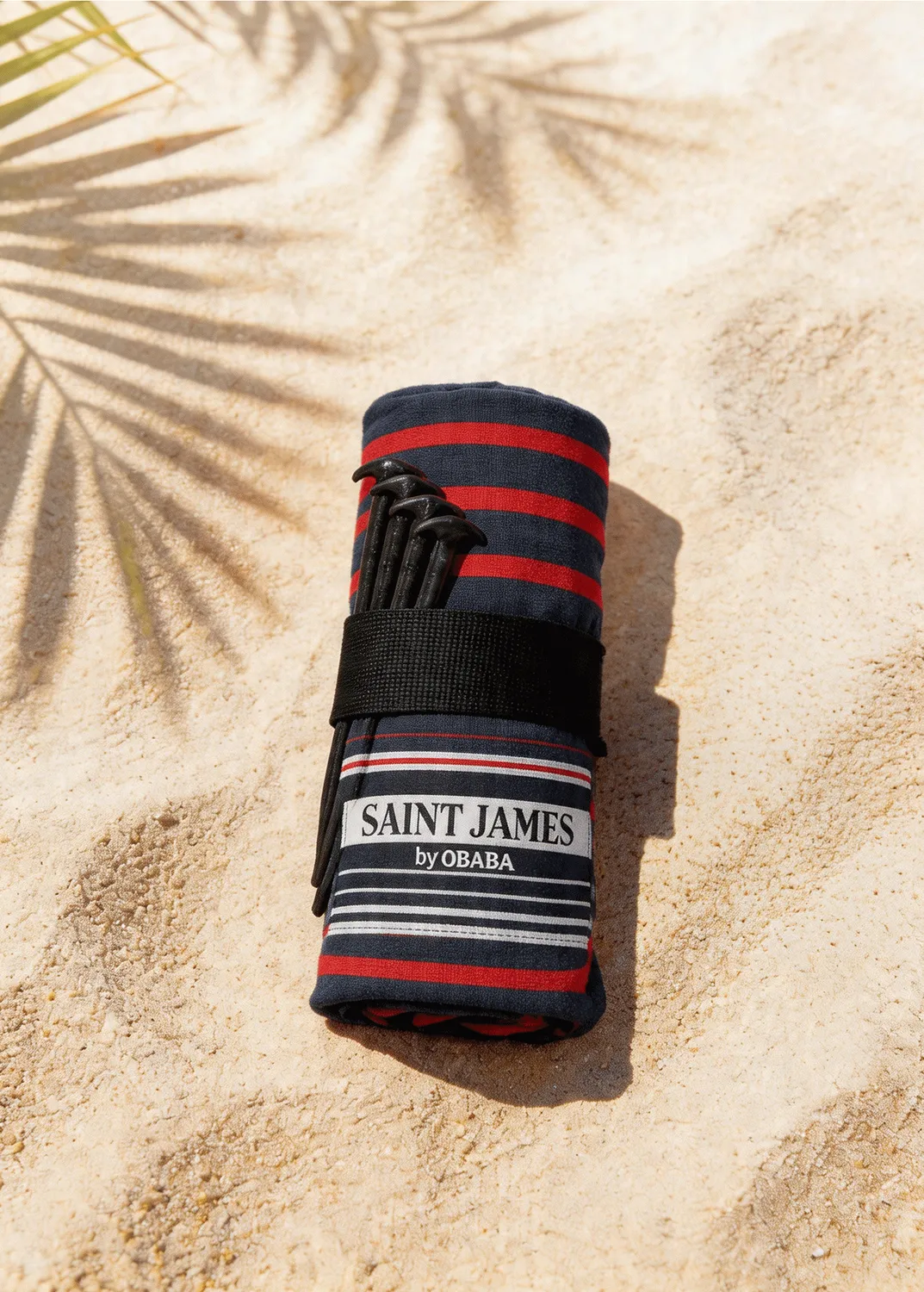 Saint James Obaba drap de plage XXL marine tulipe coton