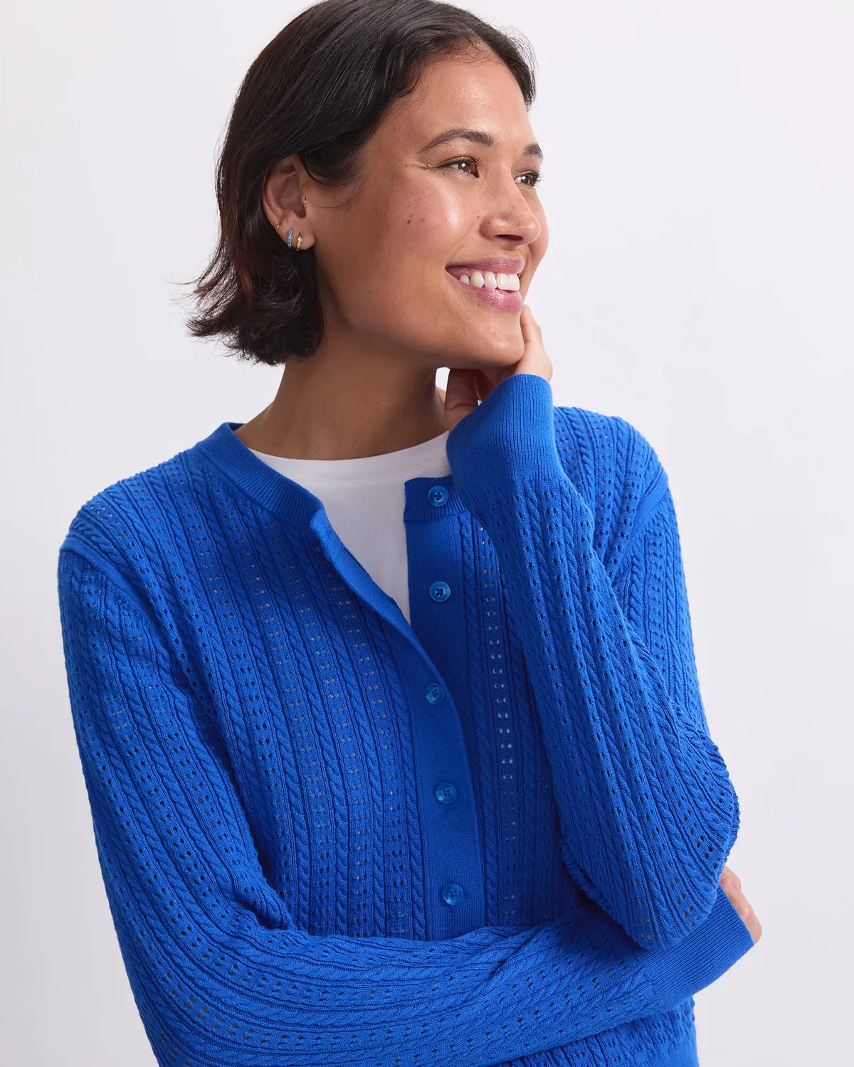 Sportscraft Elka Cable gilet coton ajouré