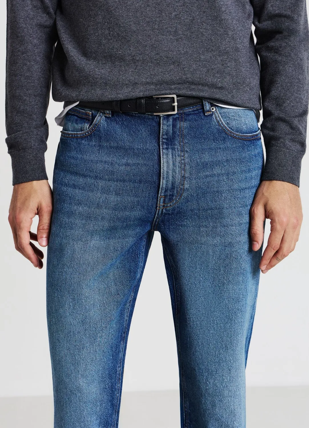 Calliope jean slim homme 5 poches effet délavé