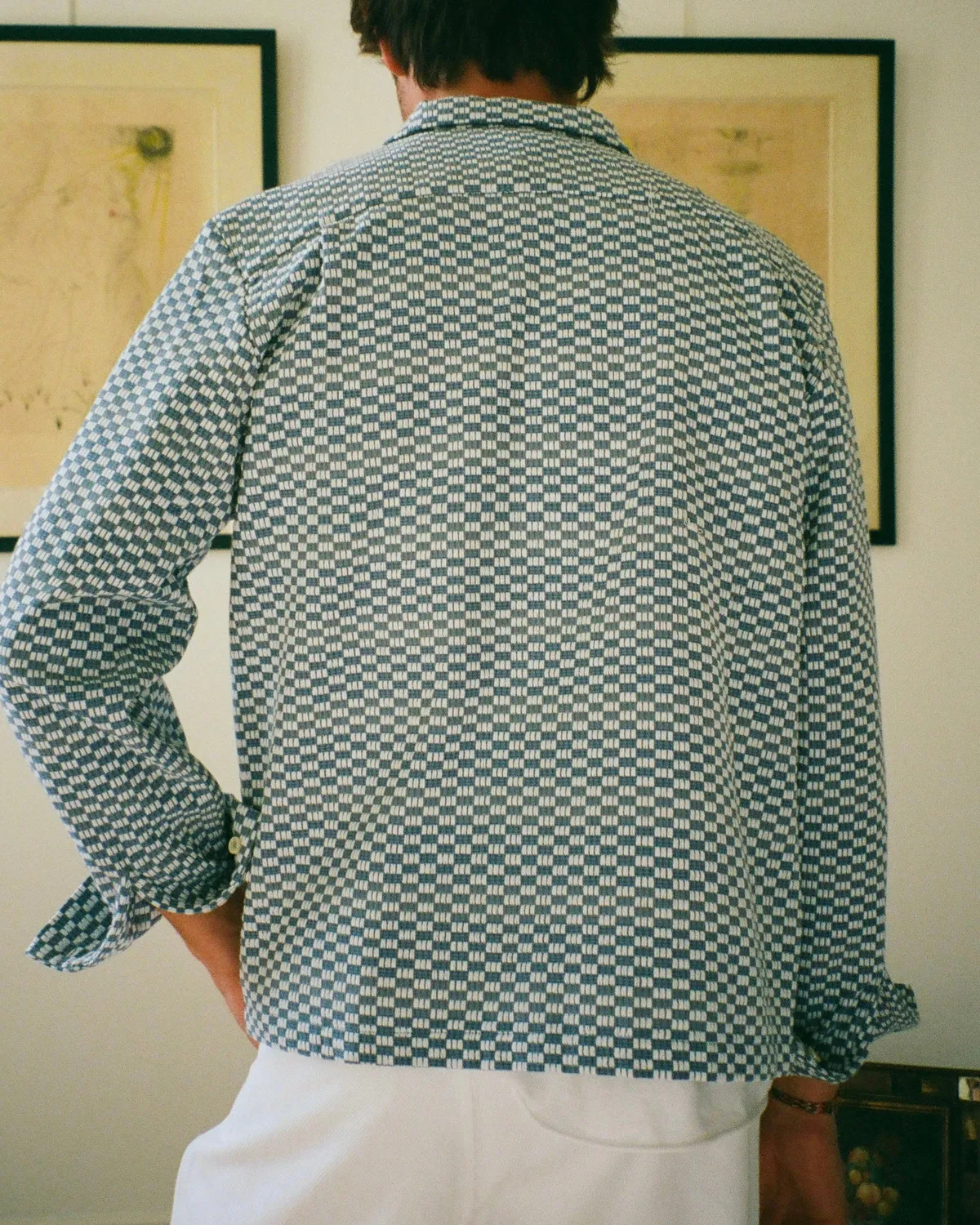 Erevan Capon surchemise damier jacquard