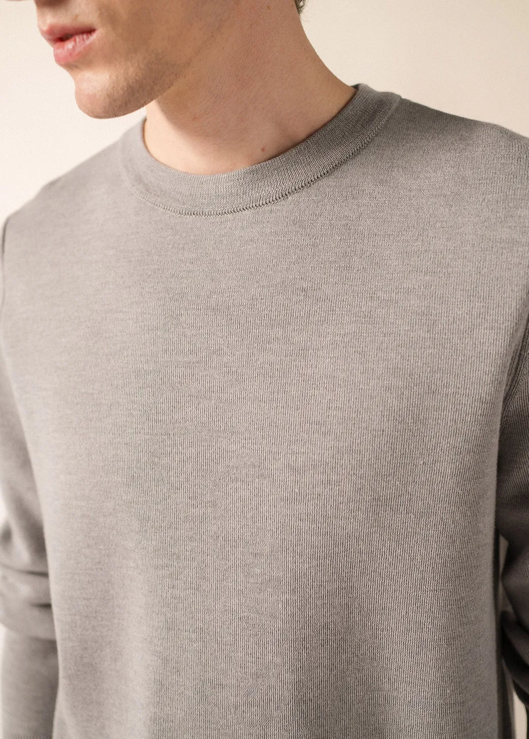 Saint James Cruiser pull col rond perle chine laine